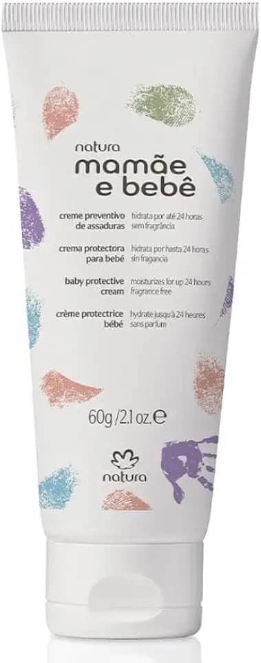 Mamãe e Bebê Creme Preventivo de Assaduras, 60g, Hidrata por 24 Horas, Sem Fragrância