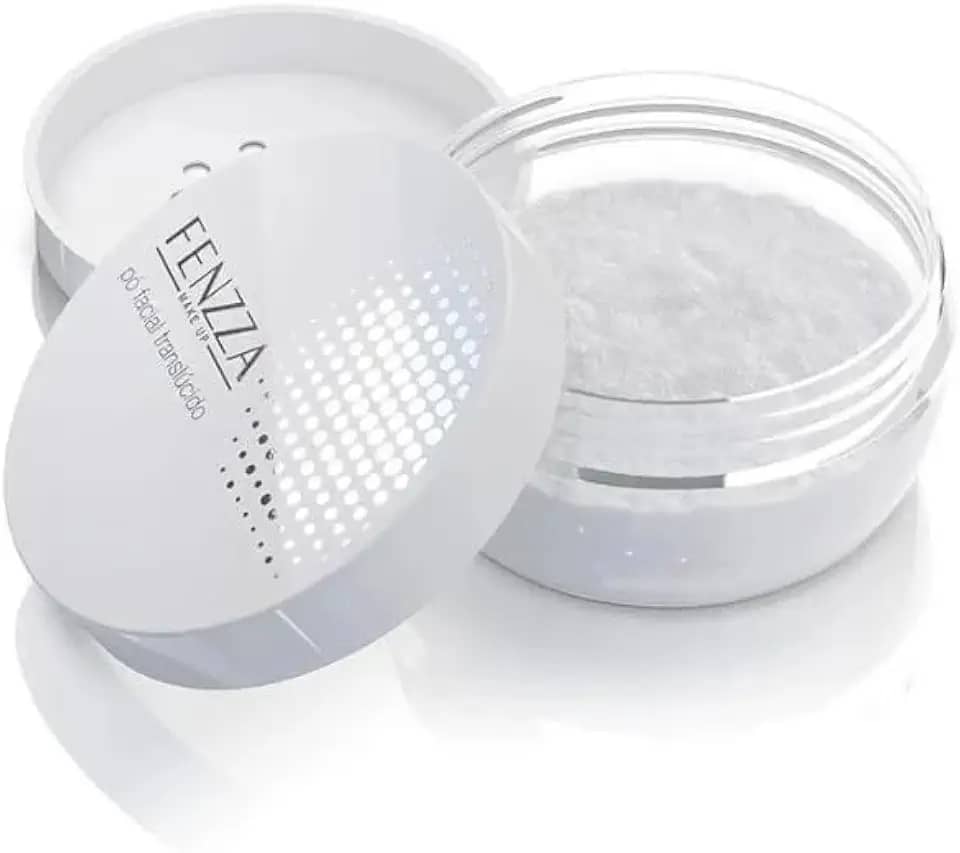 Pó Facial Translúcido Fenzza - Embalagem Compacta, Acabamento Natural, Controle de Brilho e Longa Duração, 15g