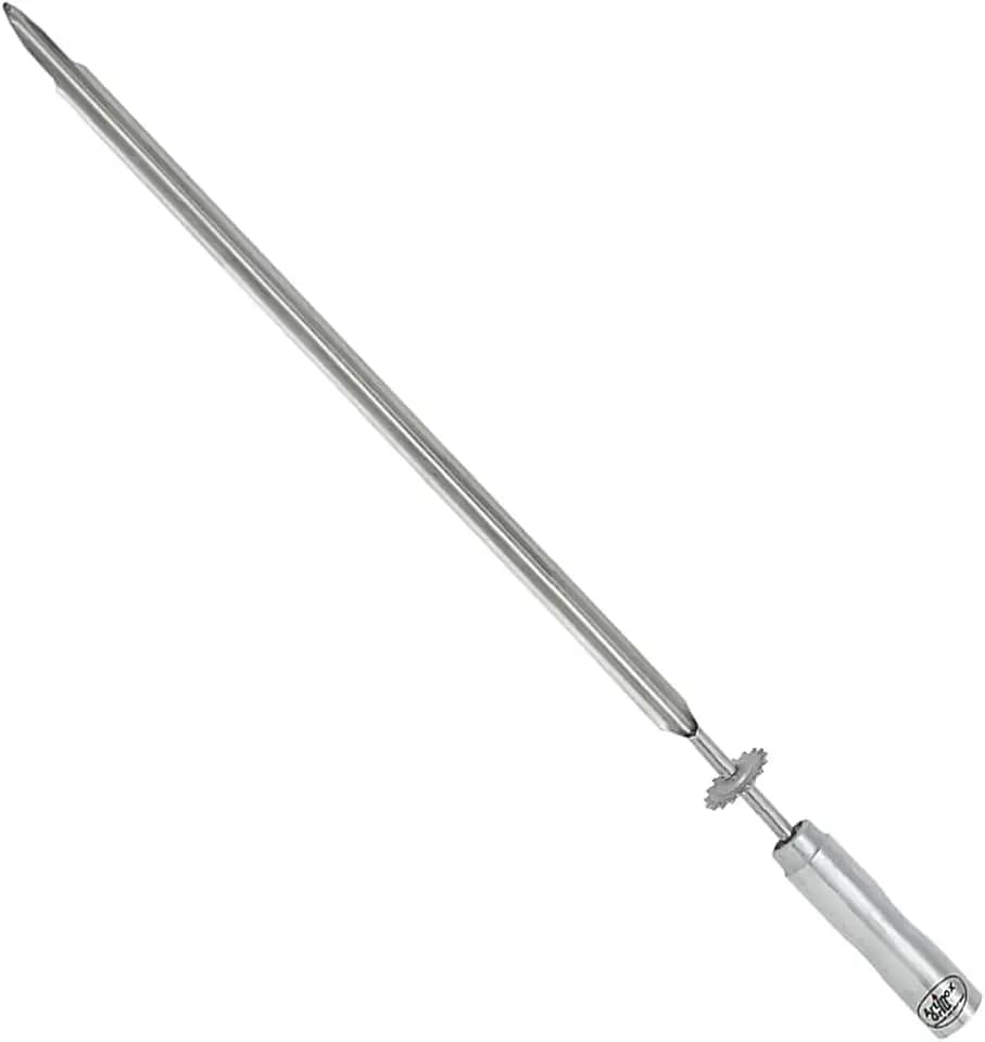 Espeto ESPADA Giratório, Inox, 65cm, Artinox Grill - Cabo Revestido em Alumínio