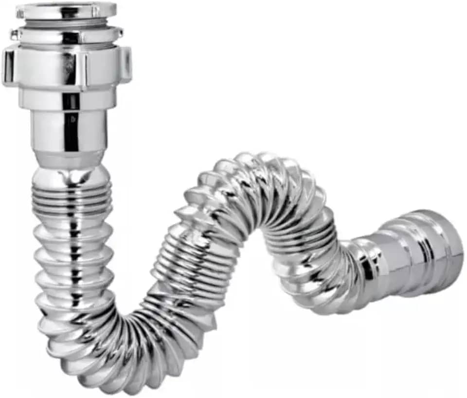 Sifão Sanfonado Flexível Cromado Cozinha Pia Banheiro Tanque