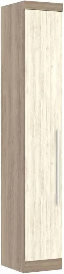 Guarda Roupa 1 Porta c/Prateleiras - Módulo Dormitório Master - Guarda Roupas Modulado Luciane Cor:Ártico Rústico