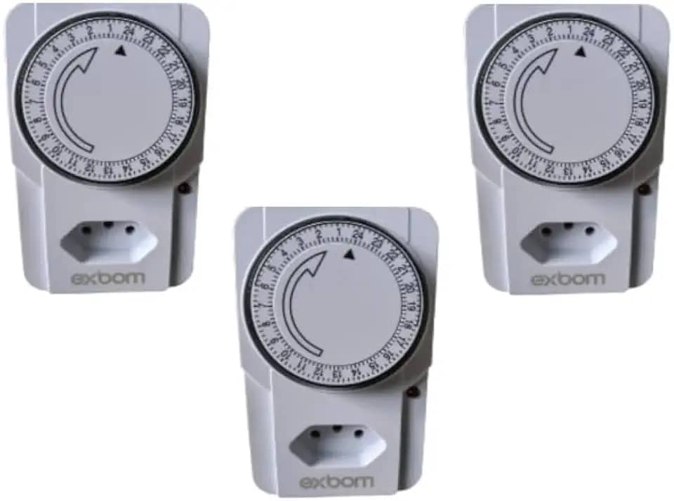 Kit 3x Timer Temporizador Programável Tomada Bivolt Analógico