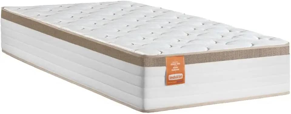 Colchão Solteiro Molas Ensacadas Real 88x188x27cm Branco/Bege - Suporta até 130kg