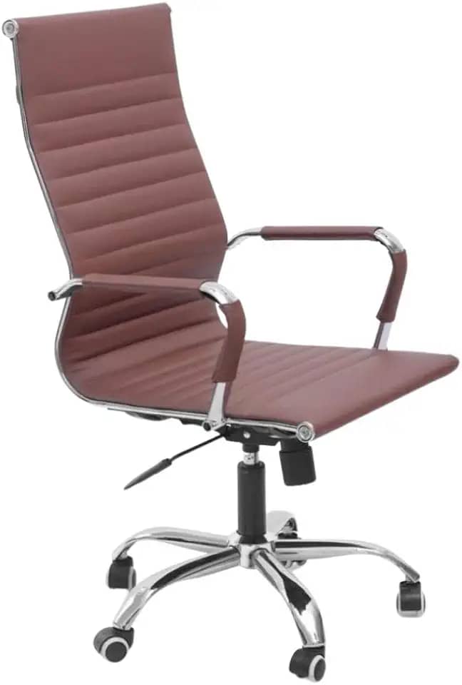 Cadeira de Escritório Esteirinha Base Cromada com Rodinha Fortt Praga Marrom - CEF02-M