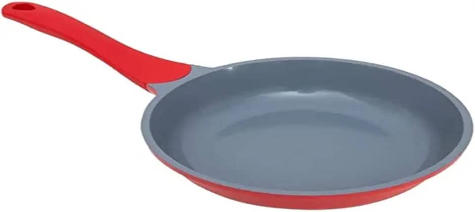 Frigideira Ecolumi 20 cm, Revestimento Cerâmico Interno, Cabo Soft-Touch, Gedex ECO-035, Vermelho