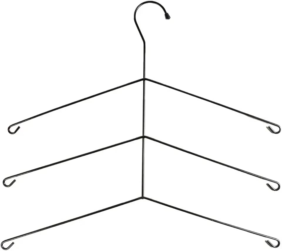 Cabide para Camisa Triplo Aço Guarda Roupa - Fiver (Preto)