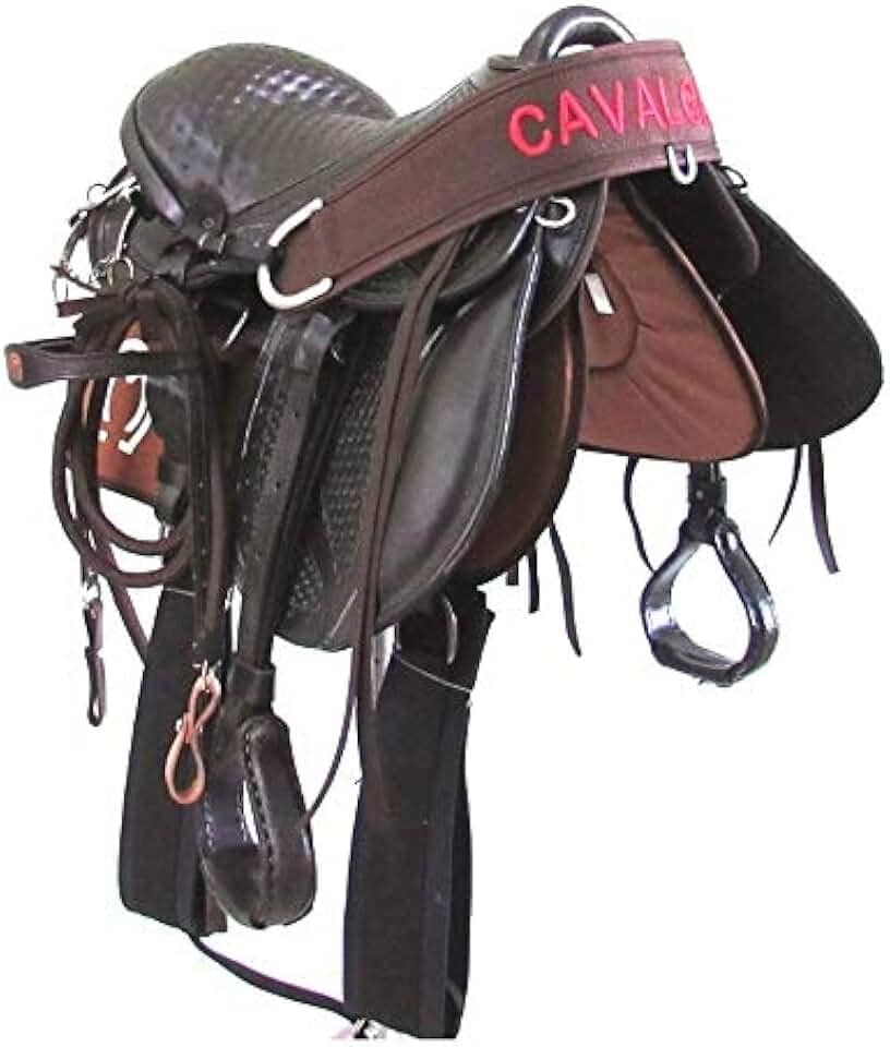 Sela Australiana Marrom Cavalgada Completa IENE 16 Polegadas + Acessórios