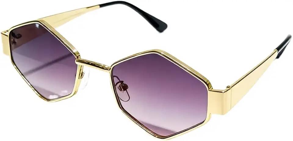 Óculos de Sol Feminino de Metal, Estilo Vintage com Moldura Slim, Ideal para Dia a Dia e Praia