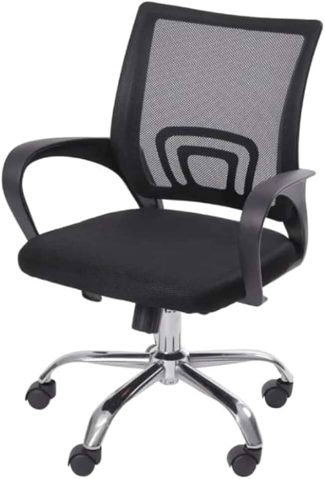 Cadeira De Escritório Giratória Com Altura Ajustável Cor Preto