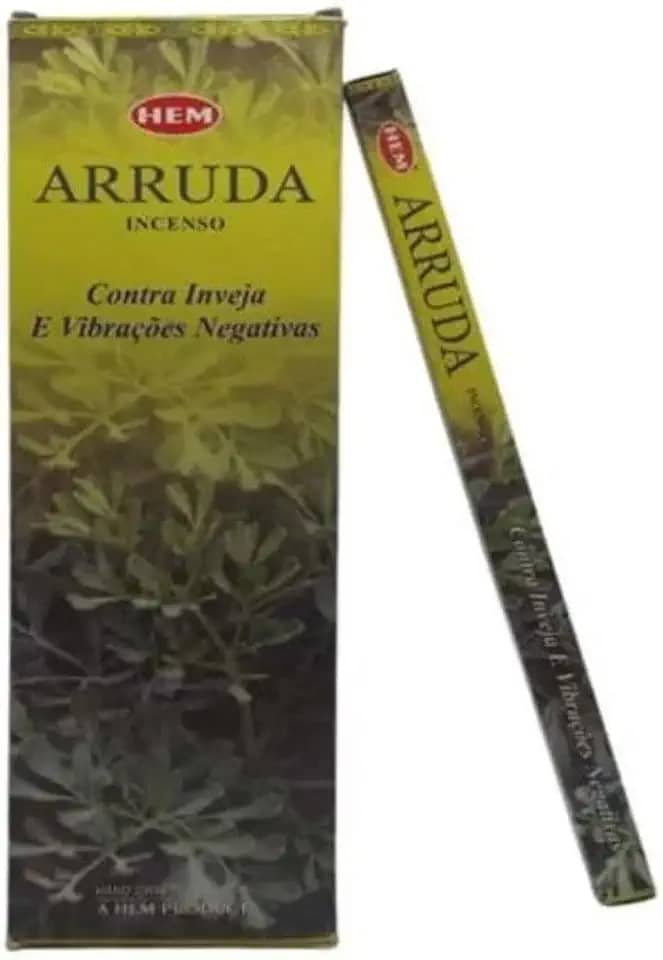 Kit de Incenso Indiano Arruda para Proteção e Limpeza Energética, 6 Unidades