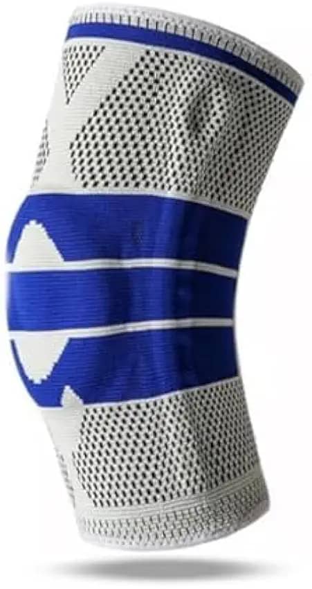 Joelheira Compressão Ortopédica Gel Silicone Suporte Patela Joelho Perna Atletismo Corrida Futebol Alivia Dores Tensões Músculos Circulação do Corpo Fitness Cross