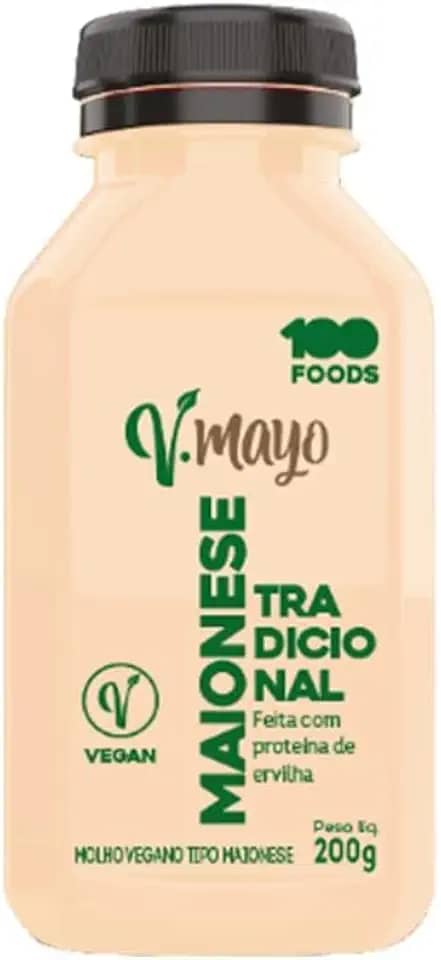 Maionese Vegana Tradicional, Amarelo, 100 Foods, 200 g