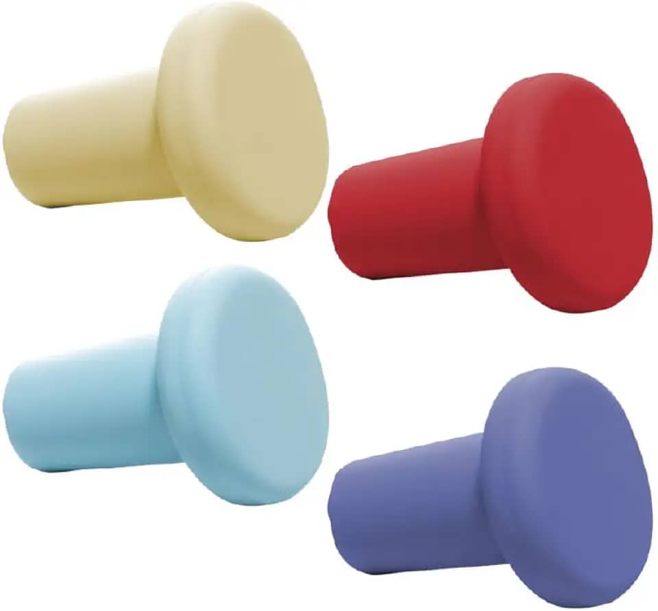 WOLFF - Conjunto 4 Tampas para Vinho de Silicone Colorido 3,5cm x 3,5cm