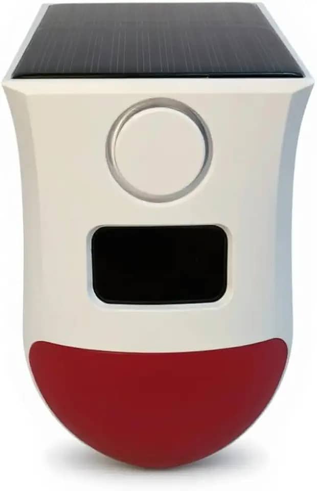 Sensor De Presença Com Alarme 120 Db Com Carregamento Solar Branco