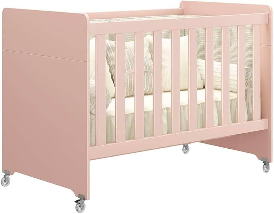 Berço Americano Evolution Multifuncional 4 em 1 Rosa Fosco - Reller