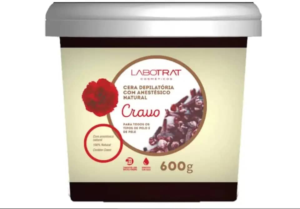 Cera depilação cravo anestesica 600g labotrat