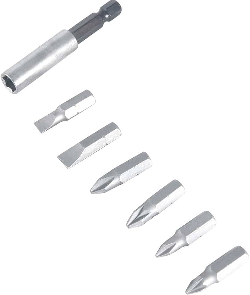 Jogo de bits/ponteiras com 7 peças, encaixe sextavado 1/4", VONDER