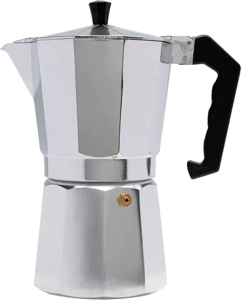 Mimo Style Italiana Expresso Cafeteira de Aluminio com Alça para 9 Cafézinhos, Prata, 450 ml