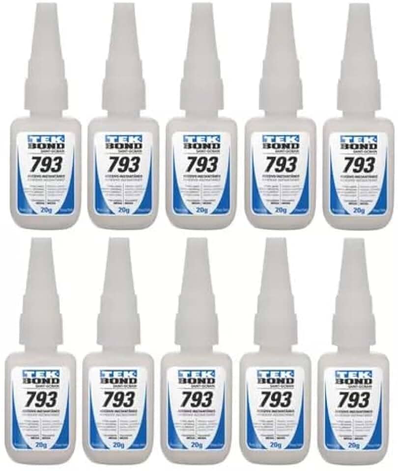 kit combo Super Cola Instantânea 793 Tek bond 10 x 20g - 10 unidades, rápida, reparo, forte, artesanato, rápido, secagem rápida, instantâneo, super bonder, revenda.