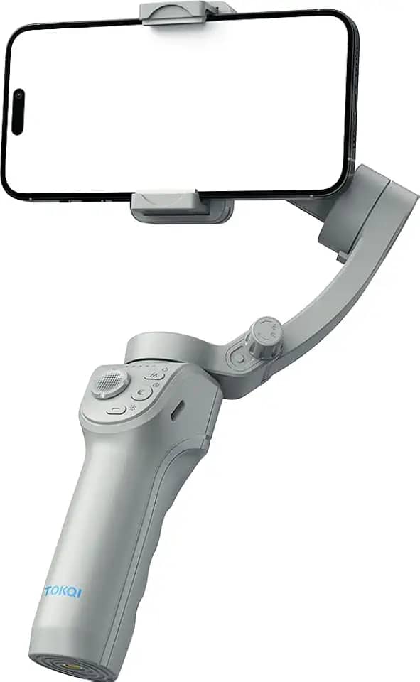 Estabilizador de Celular com 3 Eixos, Prata, 163x119x50mm, com Tripé, Bateria 3600mAh, Rastreamento Inteligente, para Smartphones até 90mm