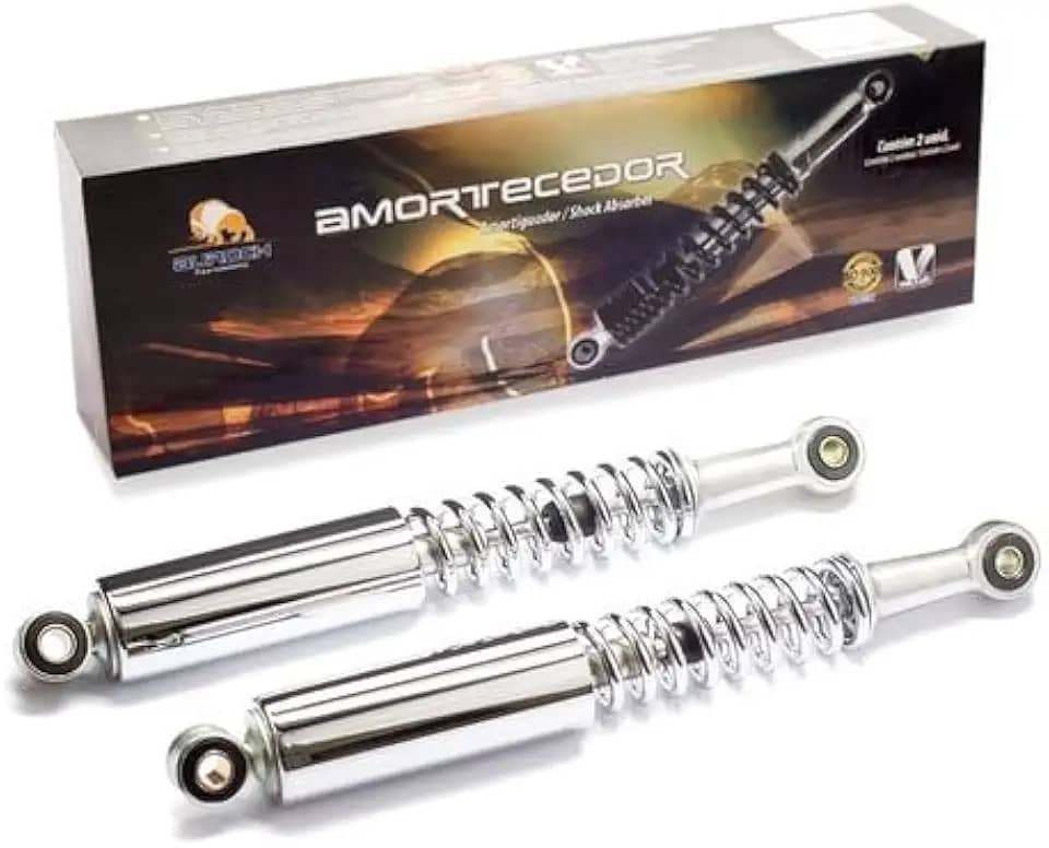 VULCAN.BOR, Par de Amortecedor Traseiro Cromado P/Compátivel com Shineray Phoenix 50