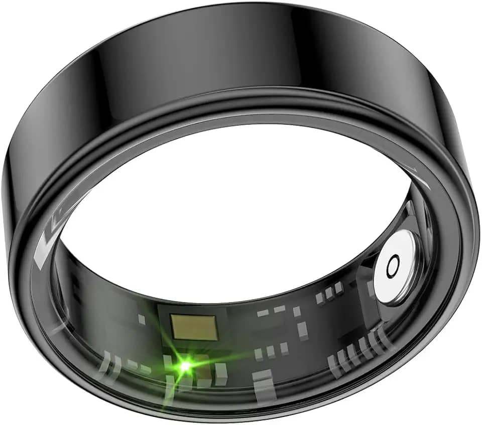 Smart Ring Health Tracker, anéis de saúde para homens e mulheres, rastreador de atividades à prova d'água (preto, nº 12)