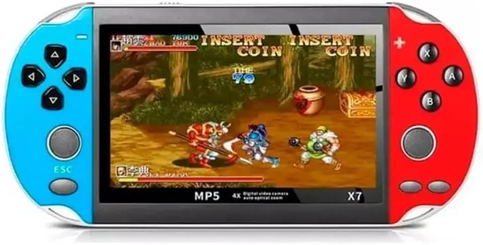 Console Portátil de Videogame X7 Plus Tela 5.1 Polegadas Memória 8 GB com 1000 Jogos Embutidos