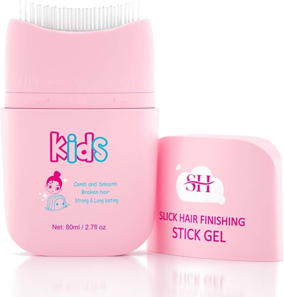 gowwim Novo Gel de Cabelo Infantil, Bastão de Cera de Cabelo Infantil para Controle de Bordas de Cabelo, Bastão de Acabamento de Cabelo com Integração de Pente Projetado para Crianças, Ingredientes Naturais, Adequado para Todos Os Estilos de Cabelo.