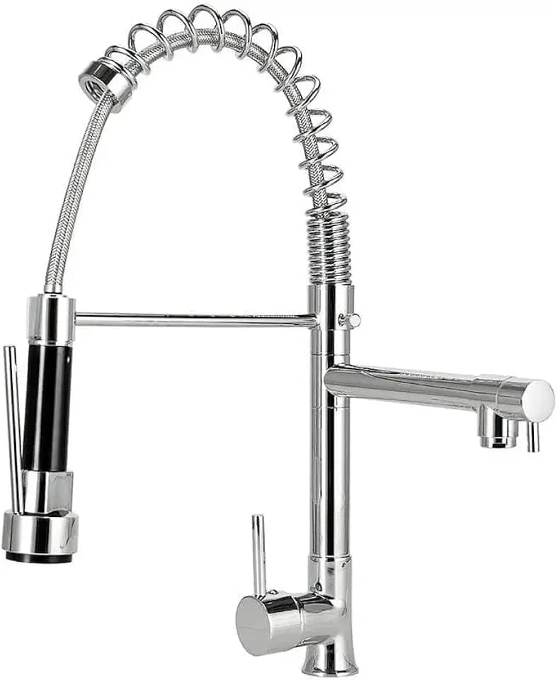 Pingoo.Casa, Torneira Para Cozinha, Misturador Monocomando, Gourmet, Com Duas Opções De Jato, Material Cromado Resistente À Corrosão, Volante Em Alavanca Com Abertura Mais Leve