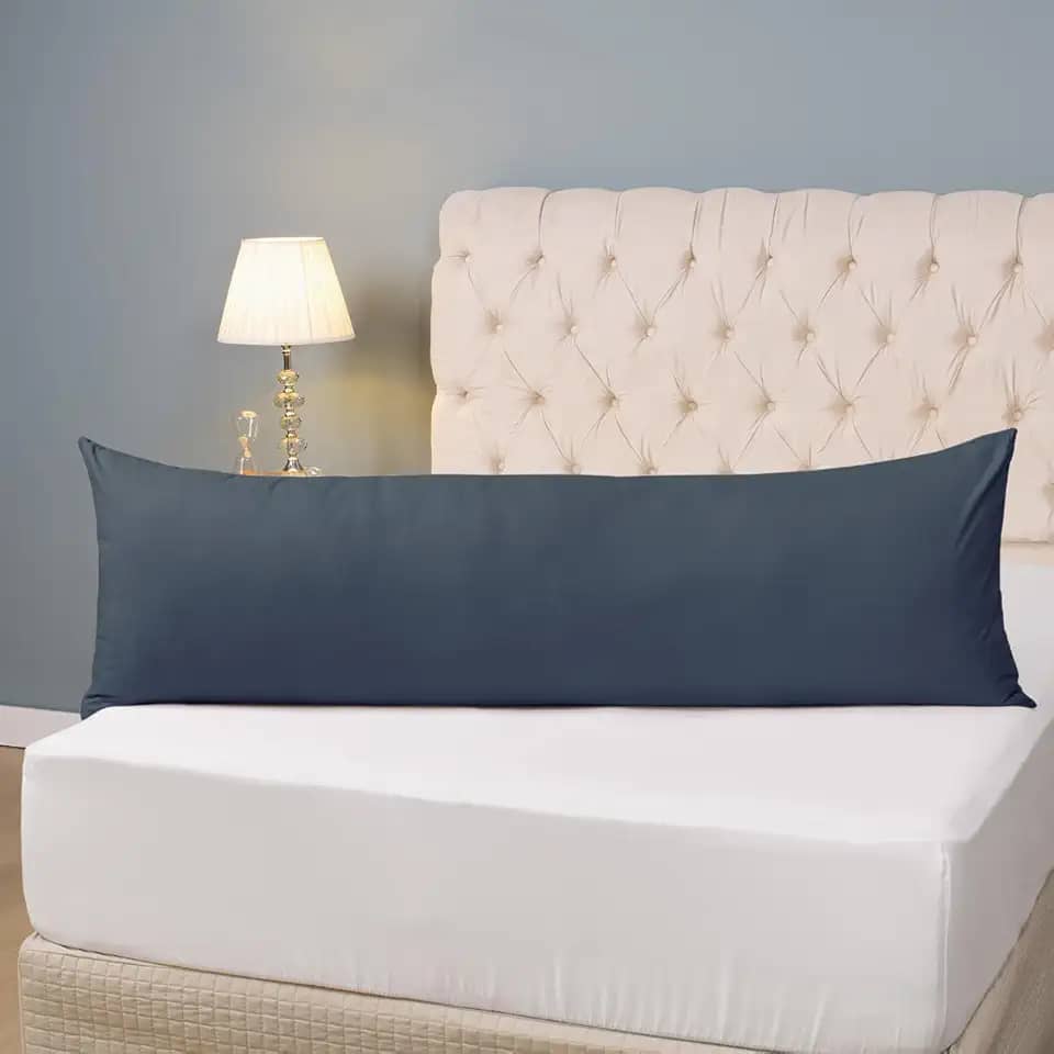 Fronha Para Travesseiro de Corpo Avulsa 1,50m x 0,50m Xuxão Gigante 200 Fios Toque Macio (Azul Marinho)