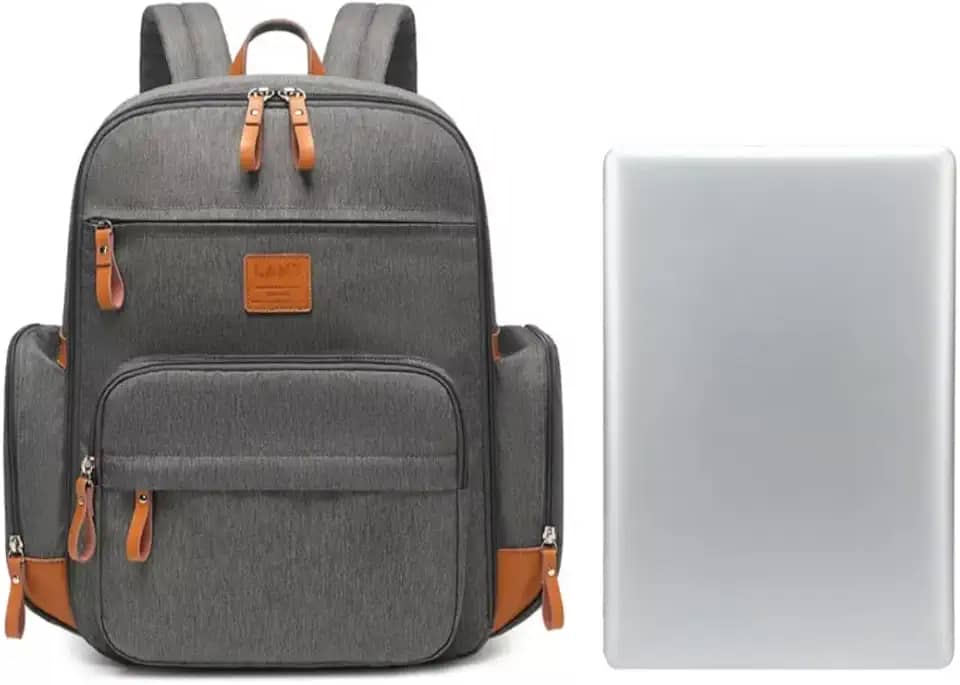 Bolsa mochila Maternity Land modelo GLOW Cinza com trocador