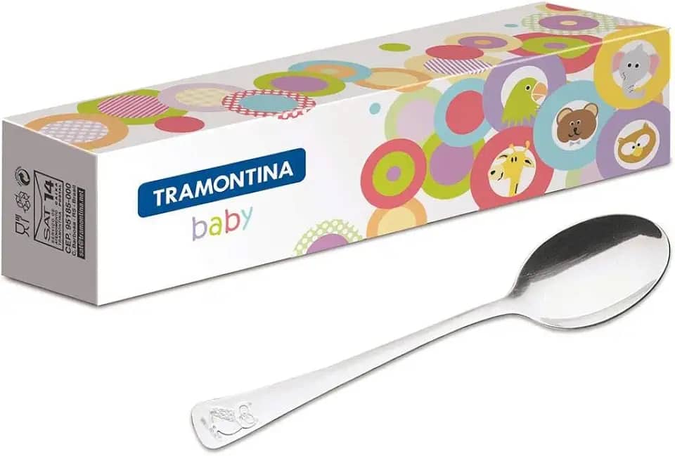 Colher Infantil Tramontina Baby Friends em Aço Inox