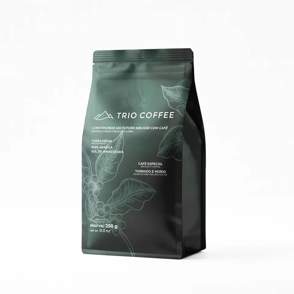 Trio Coffee Café Especial Moído 250 g – 100% Arábica, Serra da Mantiqueira, Frescor e Sustentabilidade
