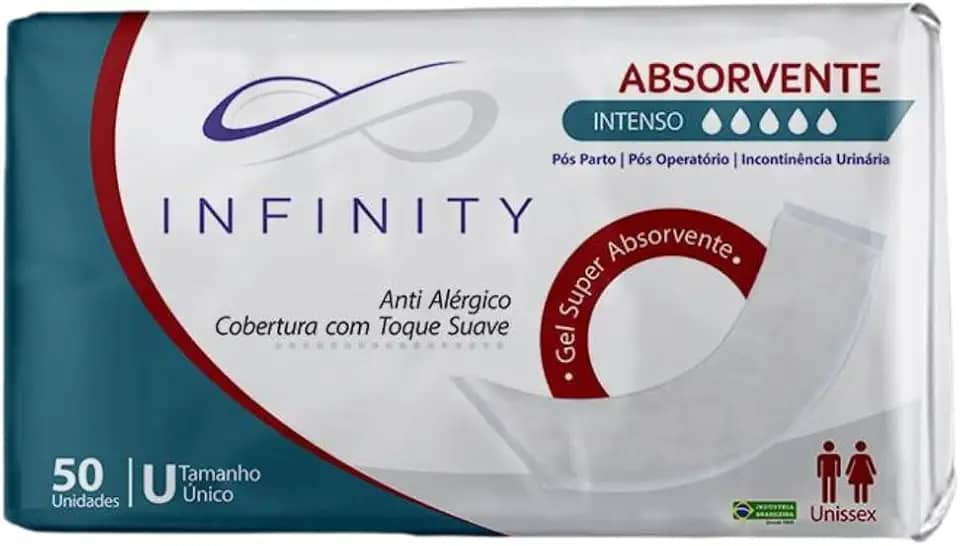Absorvente Geriátrico Infinity Pós Parto Pós Operatório Incontinência U - 50 Unidades