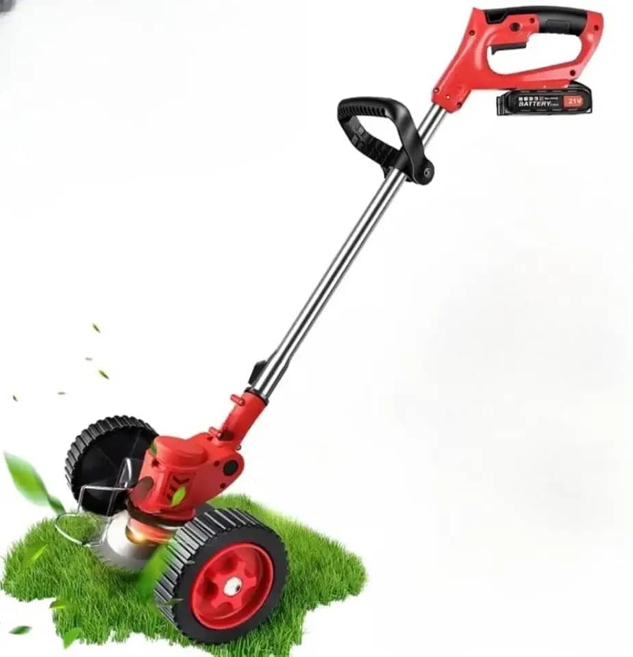 RoçAdeira Com Rodas, Aparador E Cortador De Grama A Bateria, 2 Baterias De LíTio, Deslizante E Leve Para ManutençãO De Jardim(24v)