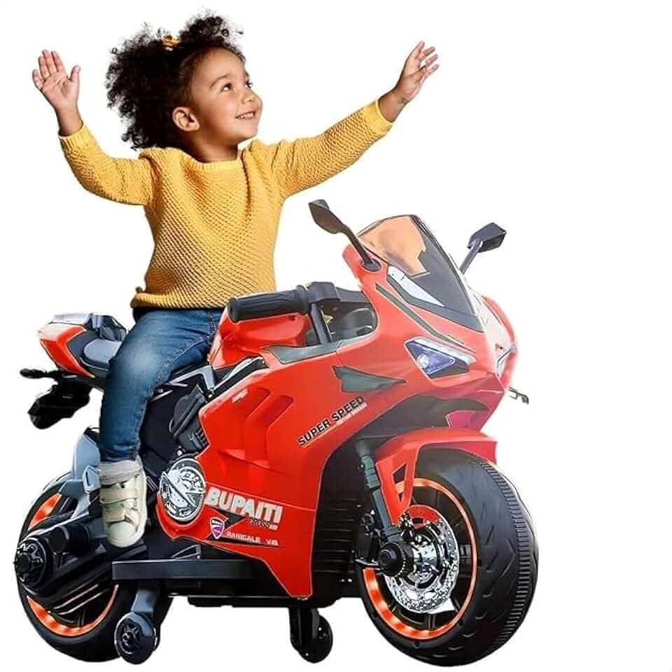 Moto Elétrica Infantil Motinha Motocicleta Brinquedo Passeio Veículo Bateria 12v Recarregável (Vermelha)