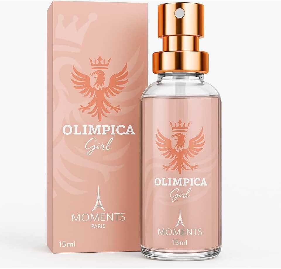 Perfume de Bolsa Feminino OLIMPICA GIRL 15ml Moments Paris Excelente Luxuosa Fragrância Floral Oriental Parfun Alta Fixação EDP Spray Presente Dia Noite Mini Frasco Mulher Sofisticada Sedutora