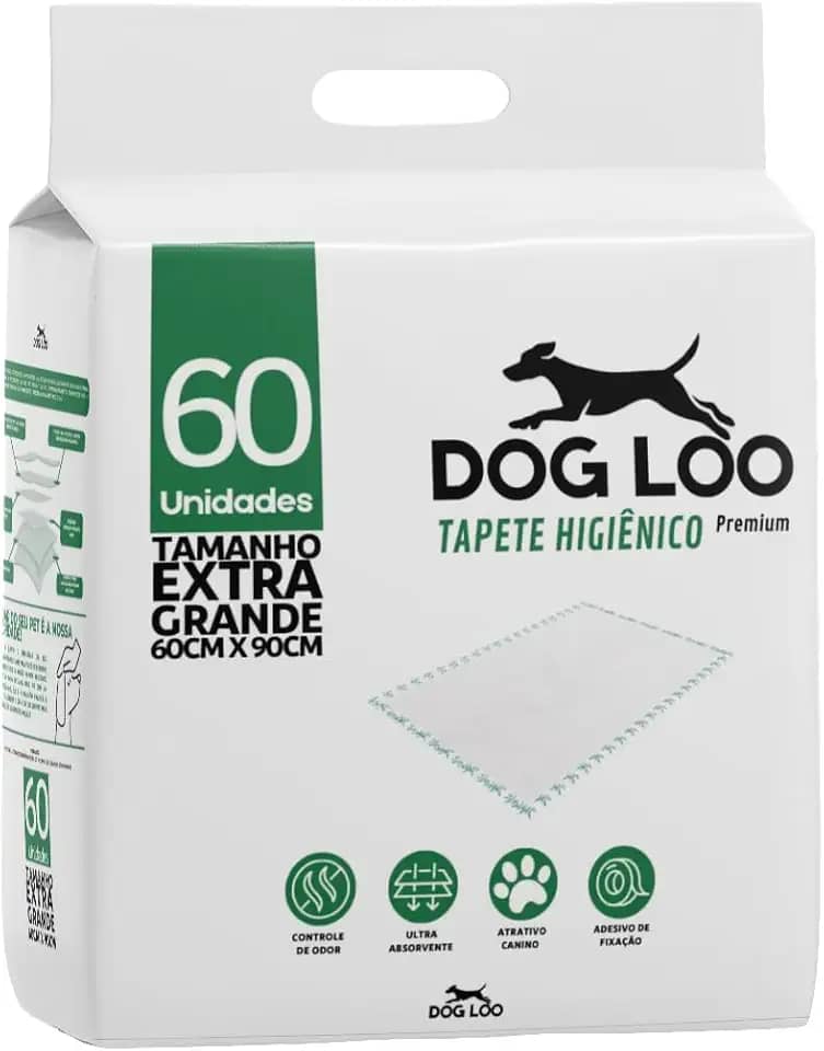 Tapete Higiênico para Cães Dog Loo 60cm x 90cm 60 Unidades