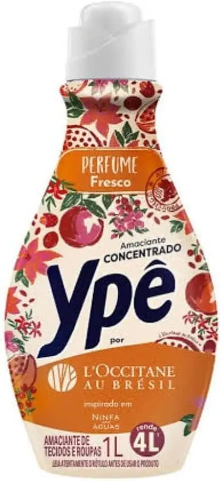 Ypé Amaciante Concentrado Perfume Fresco Loccitane au Brésil, Inspirado em Ninfa Águas, 1L Rende 4L