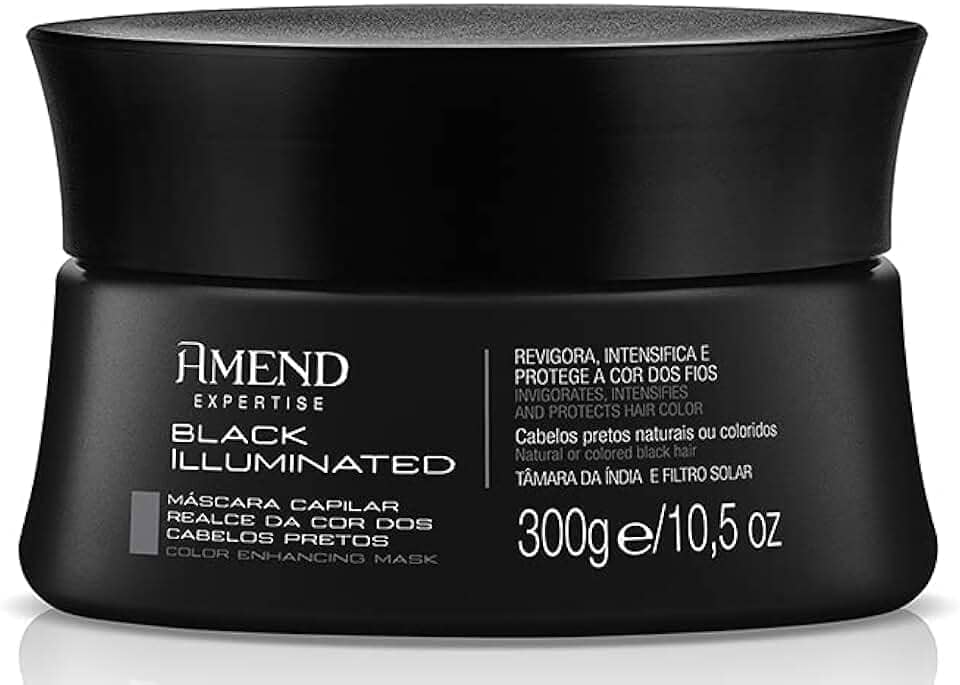 Máscara Amend Expertise Realce da Cor Black Illuminated Cabelos Pretos 300g