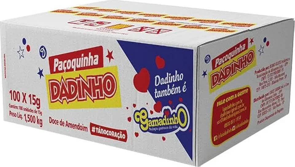 Paçoca Dadinho Caixa Rolha FP 100x15g