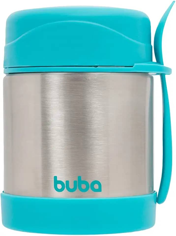 Buba Pote Térmico Com Colher Azul