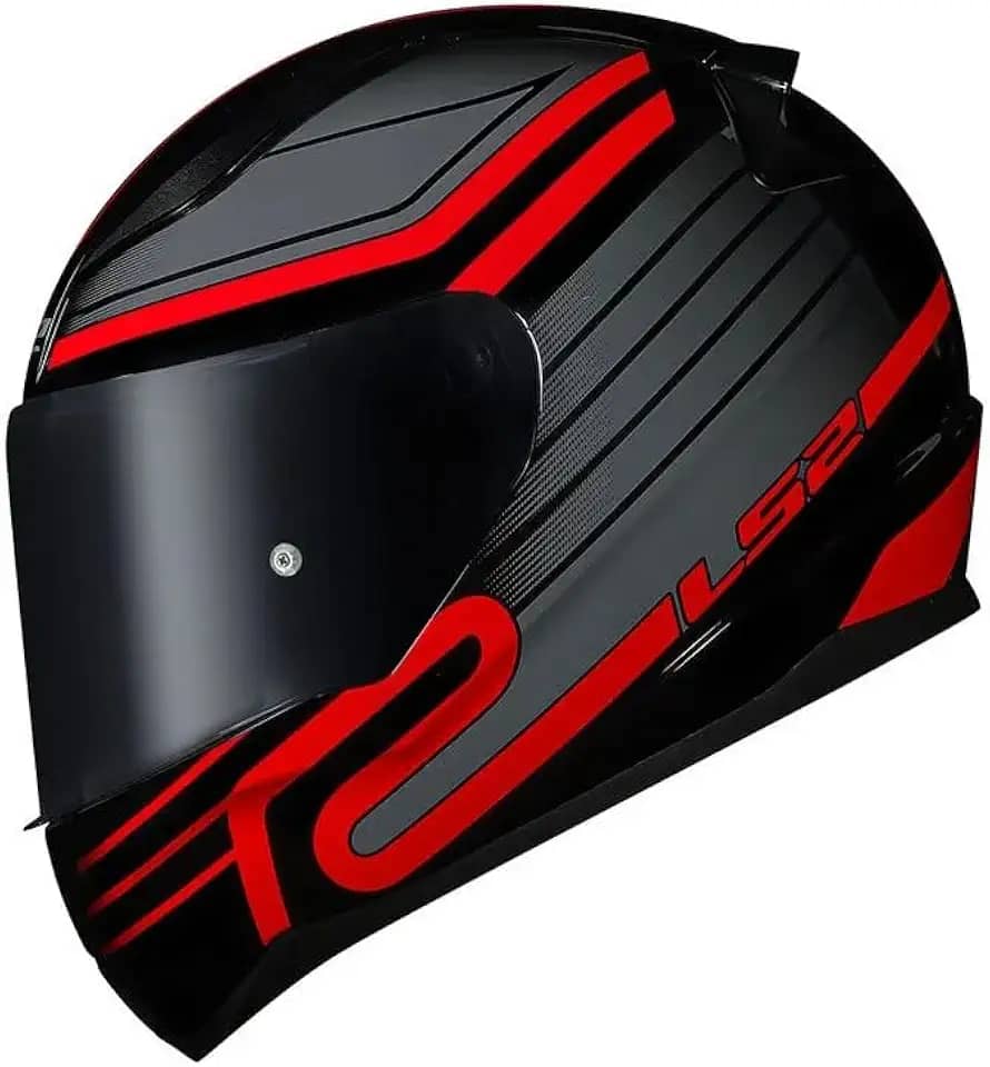Capacete Ls2 FF353 Rapid Circuit Preto e Vermelho Tamanho:58