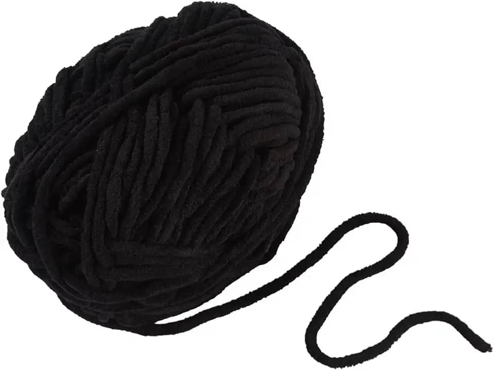 120 m/novelo 0,5 ~ 1 mm fio de crochê macio grosso para cachecol tecido bordado bolsa de suéter de costura, almofada para fazer artesanato de tricô à mão, preto