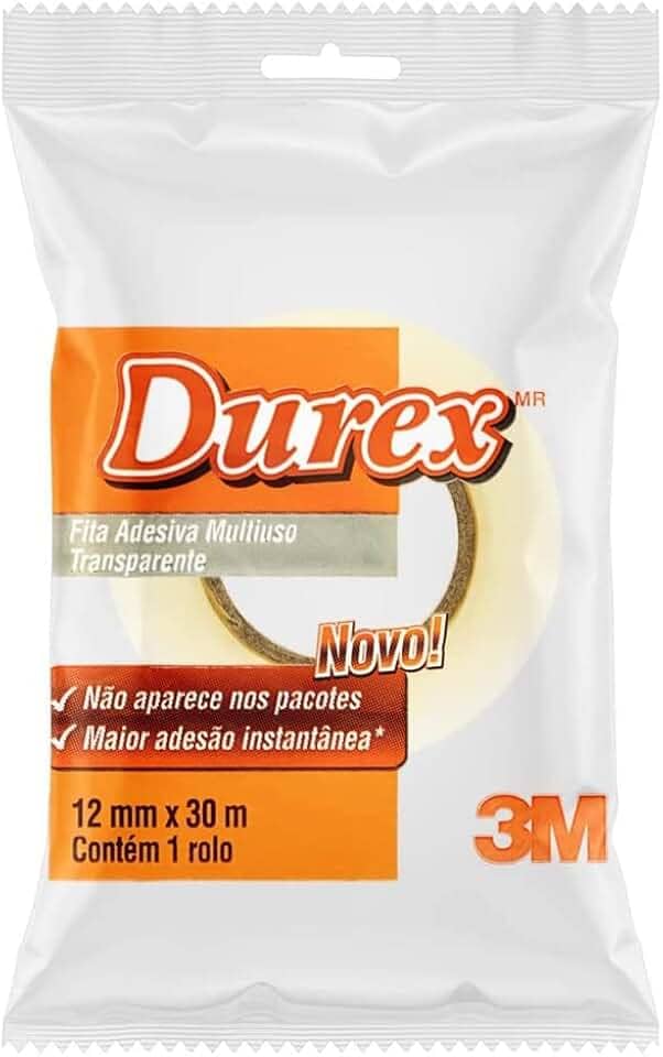 Durex, 3M, Fita Adesiva, Transparente, 12mm x 30m