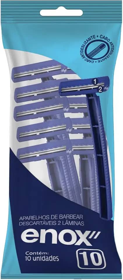 APARELHO DE BARBEAR DESCARTÁVEL 2 LÂMINAS (10 UNID)