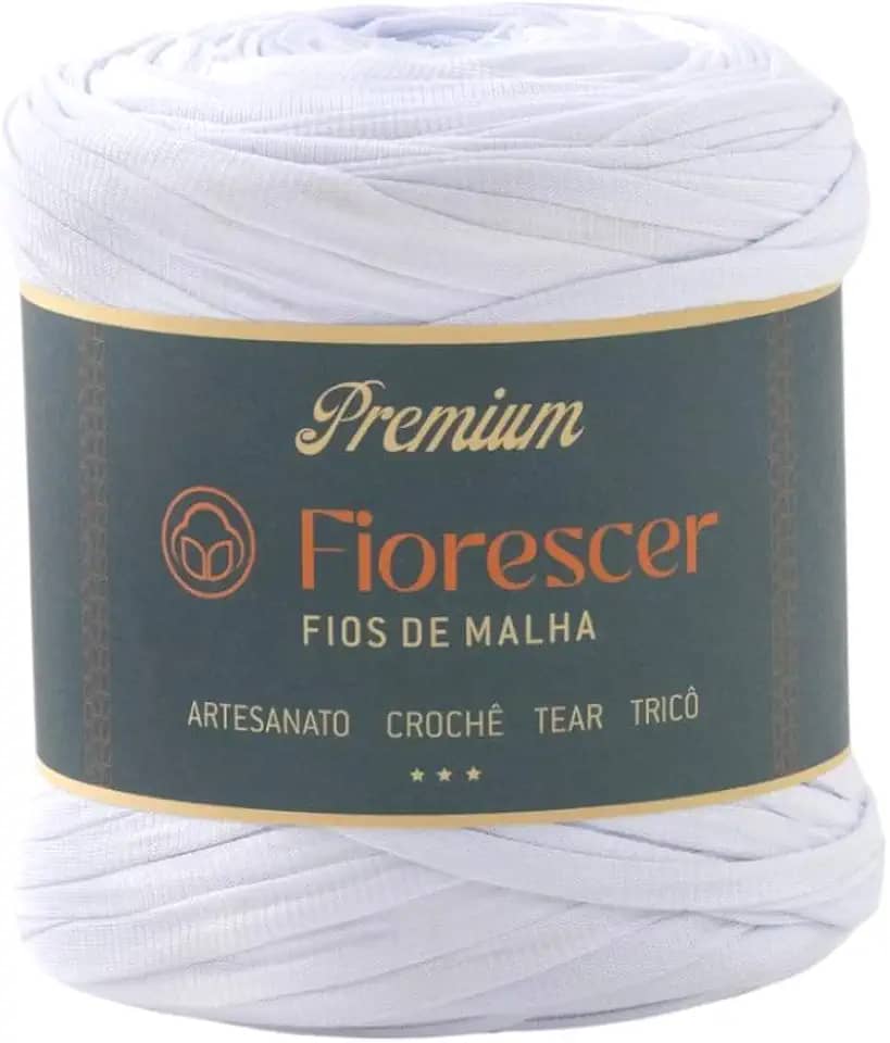 Fio de Malha Premium Fiorescer, Branco, 140 metros, 28 mm, Crochê, Tear, Tricô