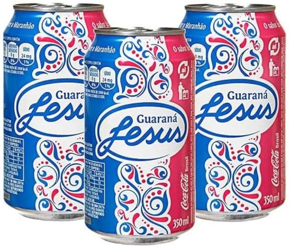 Guaraná Jesus, Refrigerante do Maranhão, 350ml, Pack com 3 Latas