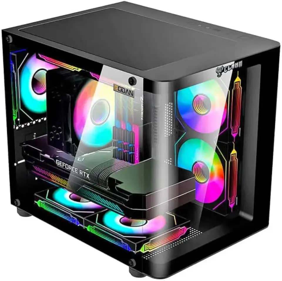 Gabinete Gamer Rodan Aquario Vidro Curvo Para Micro Atx New