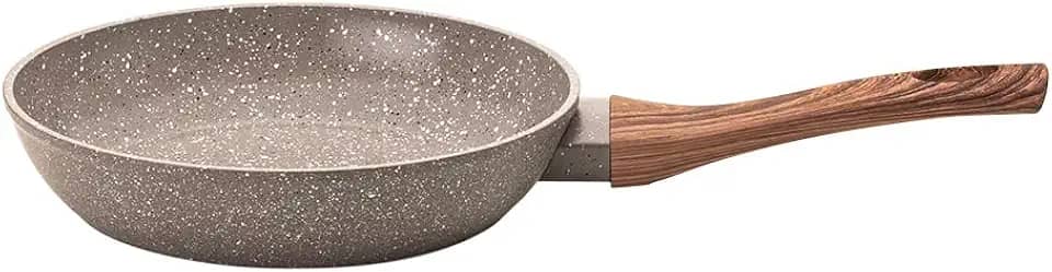 Mimo Style Frigideira Linha Cook - Estrutura em Alumínio Revestida em Cerâmica, Fundo de Indução. Cabo Soft-Touch, Não Esquenta. Funciona em Fogão a Gás, Elétrico e Indução (Grafito - Cinza, 20cm)